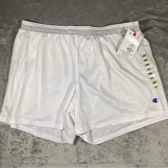 Champion Shorts Women’s Large White Authentic Mesh Shorts Warm Up Athletic - Picture 3 of 11